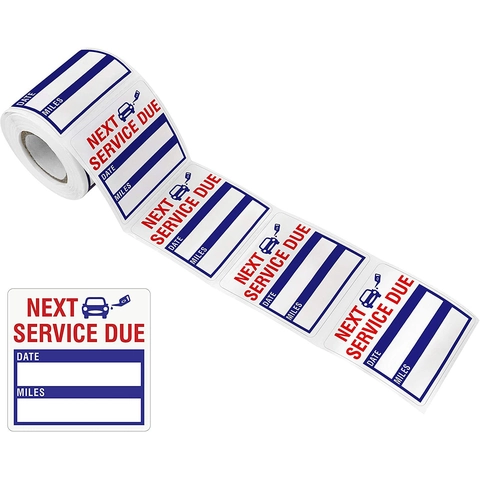 Car Oil Change Maintenance Reminder Labels Next Service Due Stickers Waterproof Removable Record Decals For Auto Shop Vehicle