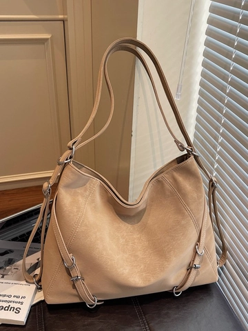 Sac Fourre-tout Vintage en Cuir PU pour Femmes Grande Capacité Sac à Épaule Mode Sac à Main Rétro