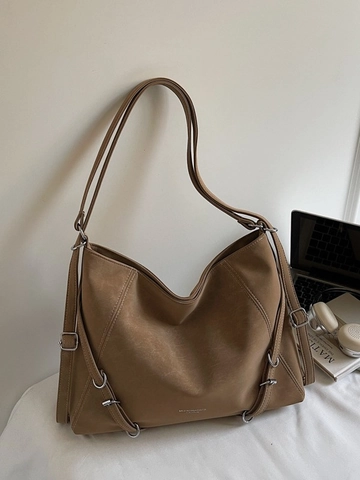 Sac Fourre-tout Vintage en Cuir PU pour Femmes Grande Capacité Sac à Épaule Mode Sac à Main Rétro