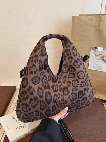 Vintage Wildleder Handtasche Mit Leopardenmuster Für Damen Retro Tierische Muster Schulter Umhängetasche 2025 Herbst Mode Tote