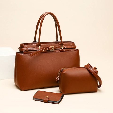 Borsa da Donna Retrò in Pelle PU Borsa Tote Borsa a Tracolla Con Portafoglio Grande Capacità Moda Occidentale Pendolare Borsa a Spalla