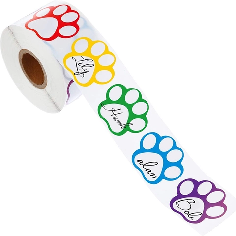 Adesivi Colorati con Impronte di Zampe di Animali per Bambini Premi Regalo Etichette Decorative Scrapbooking