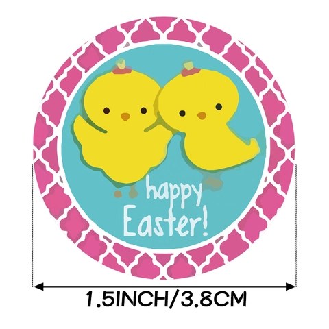 Adesivi in Rotolo Buona Pasqua Motivi Coniglio Pulcino Uovo Etichette Adesive Decorative Per Confezioni Regalo Fai Da Te