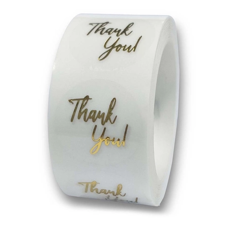 Transparent Goldfolie Thank You Aufkleber PET Rund Verschlussetiketten Für Geschäft Geschenk Verpackung Backen Dekoration Hochzeit