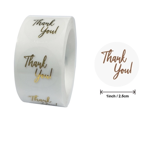 Transparent Goldfolie Thank You Aufkleber PET Rund Verschlussetiketten Für Geschäft Geschenk Verpackung Backen Dekoration Hochzeit