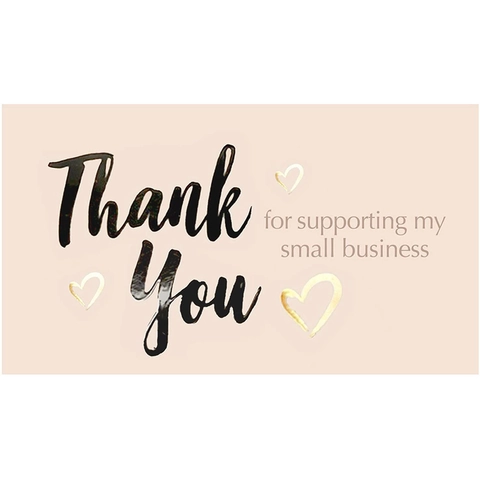 Rosa Thank You For Supporting My Small Business Karte Gold Herz Bedruckt Business Paketbeilage Firmen Dankeskarte