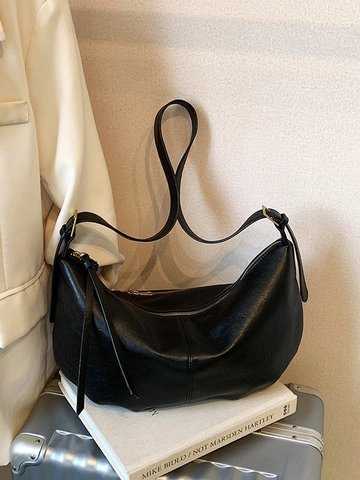 Borsa a Spalla da Donna in Pelle PU di Grande Capacità Borsa Hobo Vintage Superficie Morbida Borsa a Tracolla Casual