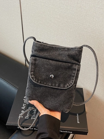 Vintage Denim Mini Umhängetasche Für Damen Mode Waschbare Jeans Handy-Tasche Lässig Kleine Quadratische Schultertasche Streetwear Stil