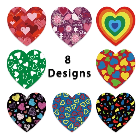 Adesivi a Forma di Cuore per San Valentino in Rotolo per Decorazione Regalo Motivo Amore Stampati in Carta Patinata Adesivi per Sigillatura