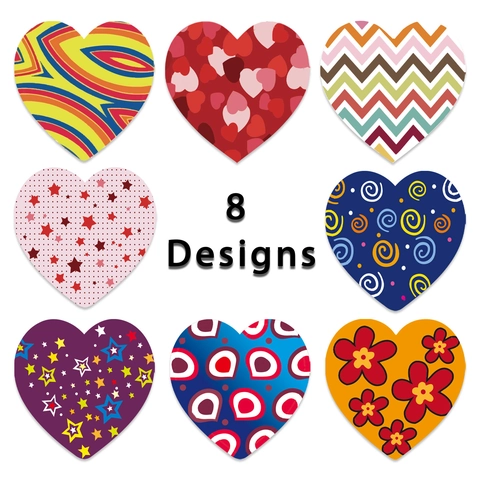 Acht Designs Herzform Valentinstag Versiegelung Aufkleber Rolle Beschichtetes Papier Selbstklebende Etiketten Für Geschenkdekoration Mehrere Muster