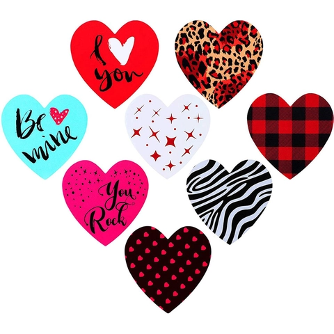 Herzförmige Valentinstag Aufkleber Mehrere Muster Selbstklebend Geschenkverpackung Deko Etiketten Für Hochzeit Feier Party