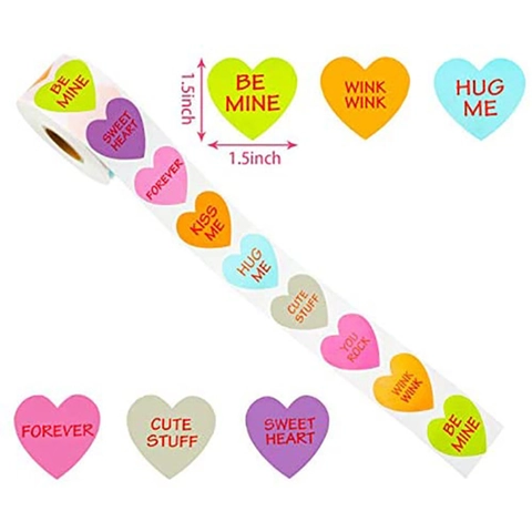 Heart Valentine's Day Stickers With Multiple Patterns Romantic Letter Adhesive Labels For Gift Wrapping Greeting Card Decoration
