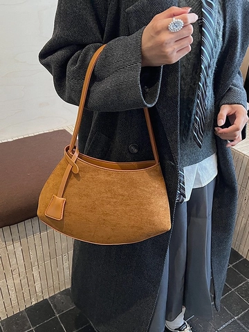 Bolso de Axila Vintage con Estampado de Leopardo Para Mujer Bolso de Hombro Retro de Cuero PU Media Luna Hobo Bag Bolso de Mano Diario