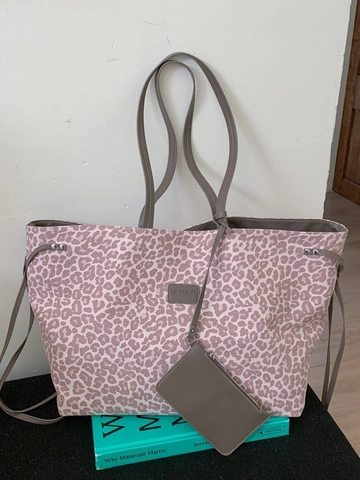 Grand Cabas Vintage Imprimé Léopard pour Femmes Sac à Épaule Décontracté en Tissu Grande Capacité avec Pochette Mode