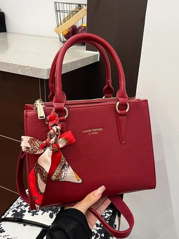 Damen PU Leder Handtasche Litschikorn Großraum Crossbody Tote Tasche Mit Seidenschal Dekor Elegante Mode Damen Geldbörse