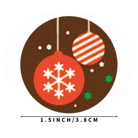 Christmas Roll Stickers Kraft Paper Round Labels Santa Reindeer Decorative Holiday Gift Sealing Festive Stickers