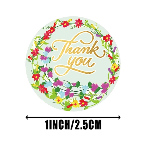 Bloemen Bedankt Stickers Rol Goudfolie Labels Voor Cadeauverpakking Envelopsluiting Boetiek Kleine Bedrijven Verpakking