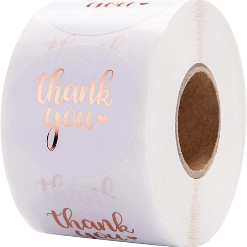 Roségold Folie Thank You Aufkleber Rund Selbstklebende Etiketten Für Small Business Geschenkverpackung Hochzeit Deko