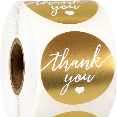 Etichette Rotonde Dorate Thank You Finitura Metallica Adesivi Autoadesivi Per Confezioni Regalo Sigillo Busta Adesivo Decorativo Aziendale