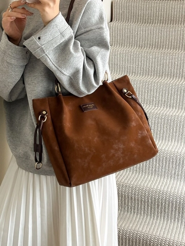 Borsa Tote da Donna di Grande Capacità in Pelle PU Moda Cucitura Borsa a Tracolla Per Lavoro Ufficio Pendolarismo Quotidiano Semplice
