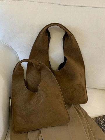 Minimalist Retro Suede Texture PU Leather Tote Bag Large Capacity Hobo Shoulder Bag Daily Commute Crossbody Bag For Women