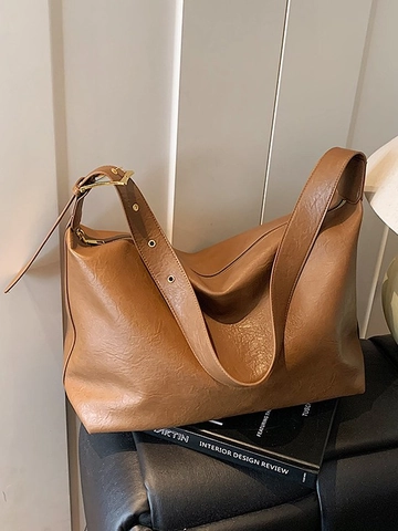 Bolso Tote de Cuero PU de Gran Capacidad para Mujer Bolso de Hombro Hobo Suave Vintage con Correa Ajustable para Trabajo Viaje Desplazamiento
