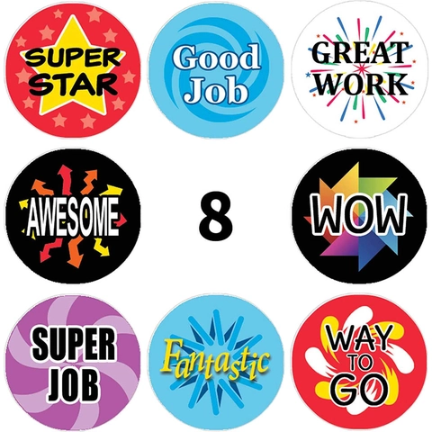 Roll Of Motivational Reward Stickers For Kids Teachers School Classroom Encouragement Stickers Round Self Adhesive Labels