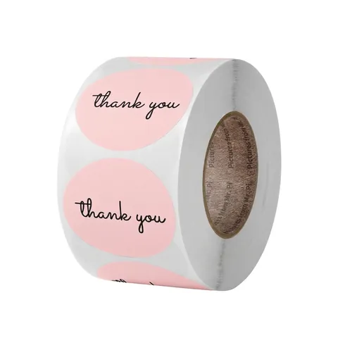 Autocollants de Scellage Pink Thank You Circulaires Auto Adhésifs Étiquettes Décoratives Pour Emballage Cadeau Scellé Enveloppe Scrapbooking
