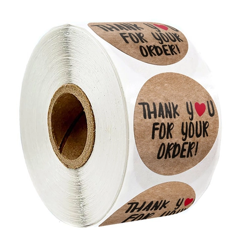 Thank You For Your Order Herz Kraftpapier Aufkleber Rund Verschlussetiketten Für Kleingewerbe Backen Hochzeit Geschenkverpackung Rolle