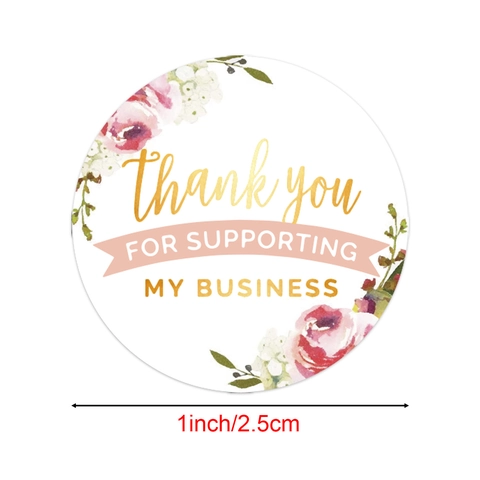 Blumige Thank You Aufkleber Rolle Selbstklebende Blumen Versiegelungsetiketten Für Geschenke Paket Small Business Dekor