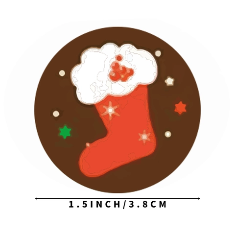 Adesivi Festivi di Natale in Carta Kraft Rotondi Etichette Decorative Autoadesive Cartoni Animati Pupazzo di Neve Renna Motivo Scatola Regalo Adesivi Sigillanti