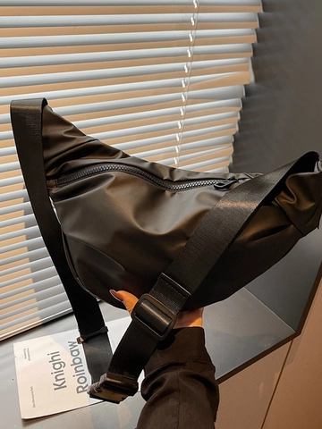 Women Fashion Nylon Crescent Shoulder Bag Large Capacity Waterproof Crossbody Bag Casual Japanese Minimalist Hobo Bag