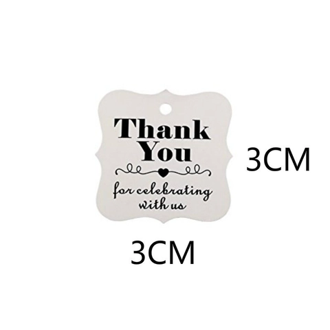 White Scalloped Kraft Paper Gift Tags With Jute Twine Thank You Heart Decorative Hanging Label For Wedding Birthday Party Favors DIY Greeting Cards