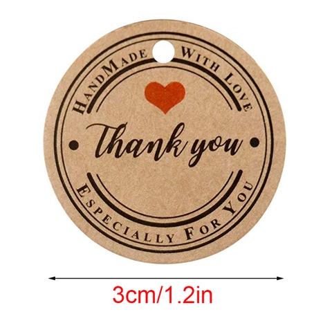 Round Kraft Paper Gift Tags With Natural Jute Twine Thank You Handmade With Love Labels For DIY Craft Wedding Party Decor