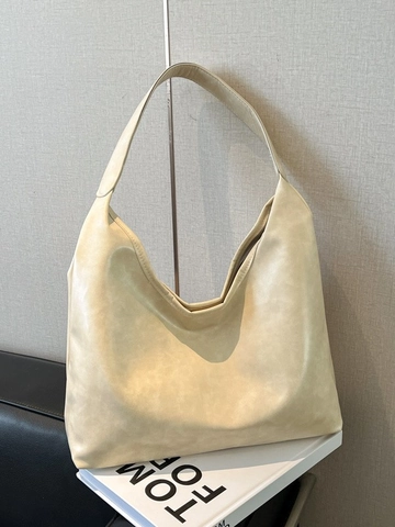 Bolso Tote para Mujer en Cuero Sintético Suave de Gran Capacidad Diseño Hobo Minimalista Bolso de Hombro Retro
