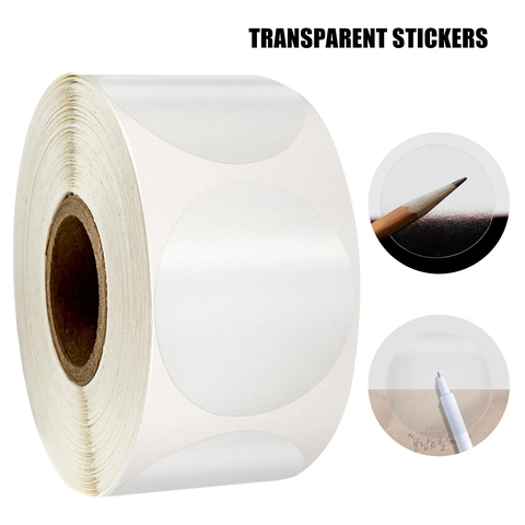 Clear Round Transparent Self Adhesive Sealing Labels Waterproof Stickers For Gift Packaging Crafts Office Stationery