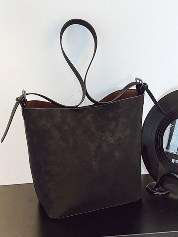Retro Mattierte PU Leder Tragetasche Große Kapazität Minimalistische Hobo Umhängetasche Verstellbare Eimer Handtasche Damen