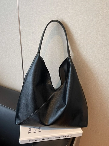 Ensemble de Sac Fourre-Tout en Cuir PU Grande Capacité pour Femmes Sac à Épaule Hobo Simple Sac de Travail Urbain Rétro
