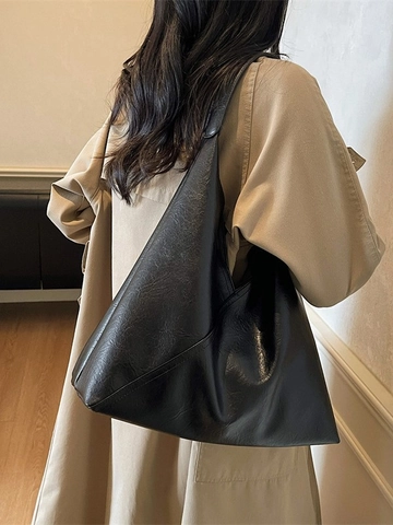 Ensemble de Sac Fourre-Tout en Cuir PU Grande Capacité pour Femmes Sac à Épaule Hobo Simple Sac de Travail Urbain Rétro