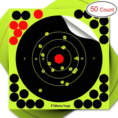 Cibles de Tir Autocollantes 8 Pouces Papier Vert Fluorescent Étiquettes de Cible pour Fusil Pistolet Pratique du Tir à l'Arc Haute Visibilité