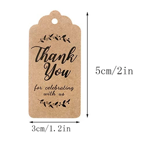Thank You For Celebrating With Us Gift Tags Kraft Paper Tags With Jute Twine Rustic Brown Wedding Party Favor Labels Decor