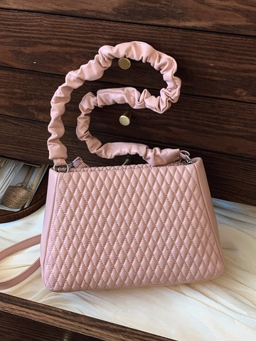 Women Quilted PU Leather Shoulder Bag Fashion Pleated Scrunchie Strap Underarm Bag Casual Crossbody Handbag Daily Bag