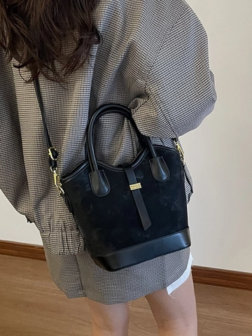 Sac Seau de Mode pour Femmes Bloc de Couleur en Cuir PU Avec Bandoulière Réglable Sac à Main Quotidien Chic Sac Cabas