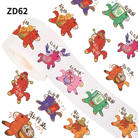 Cartoon Paard Patroon DIY Decoratieve Labels Voor Envelop Scrapbooking Journaling Kantoor School Briefpapier Cadeau Decor