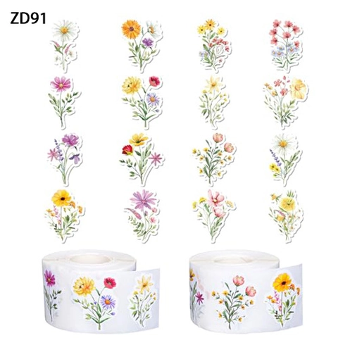 Watercolor Floral Bouquet Stickers Waterproof Self Adhesive Decorative Stickers For Wedding Invitation Birthday Party Envelope Sealing Hand Painted Flower Labels