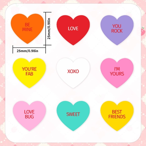 Romantic Multicolor Heart Shaped Coated Paper Sealing Stickers For Valentine's Day Wedding Cake Box Gift Packaging Decor Labels