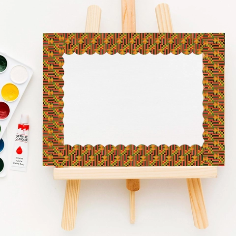 Kwanzaa African Kente Style Scalloped Bulletin Board Border Stickers Geometric Pattern Classroom School Wall Decor Stickers