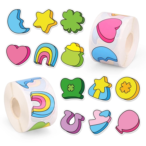 Adesivi San Patrizio Trifoglio Arcobaleno Cuore per Bambini Insegnanti Premio Scrapbooking DIY Regalo Decorazione Busta