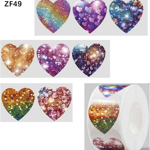 Herzförmige Glitzer Aufkleber Rolle Für Valentinstag Hochzeit Geschenk Dekoration Selbstklebende Etiketten Romantisch Glänzend