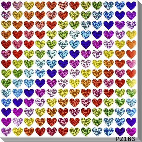 Pegatinas Holográficas Corazón Estrella Multicolor Purpurina Pegatinas Recompensa Niños DIY Scrapbooking Decorativas